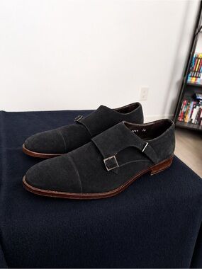 To Boot New York  Suede Single Monk Strap Oxfords